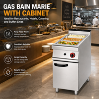 Bain-marie commercial à gaz avec armoire, chauffe-plats pour buffet, équipement de cuisine de restaurant, OEM ODM, directement de l'usine