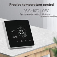 RKHK Termostato WiFi Inteligente con Panel de Vidrio Espejo para Caldera de Gas, Calefacción por Suelo Radiante, Control Táctil de Temperatura