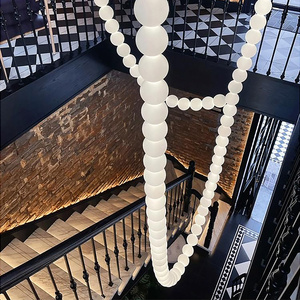 Lustre sur mesure en perles pour <span class=keywords><strong>hall</strong></span> <span class=keywords><strong>d</strong></span>'<span class=keywords><strong>entrée</strong></span>, chaîne de collier, lampe longue, lumières <span class=keywords><strong>d</strong></span>écoratives de luxe - Product Image 5