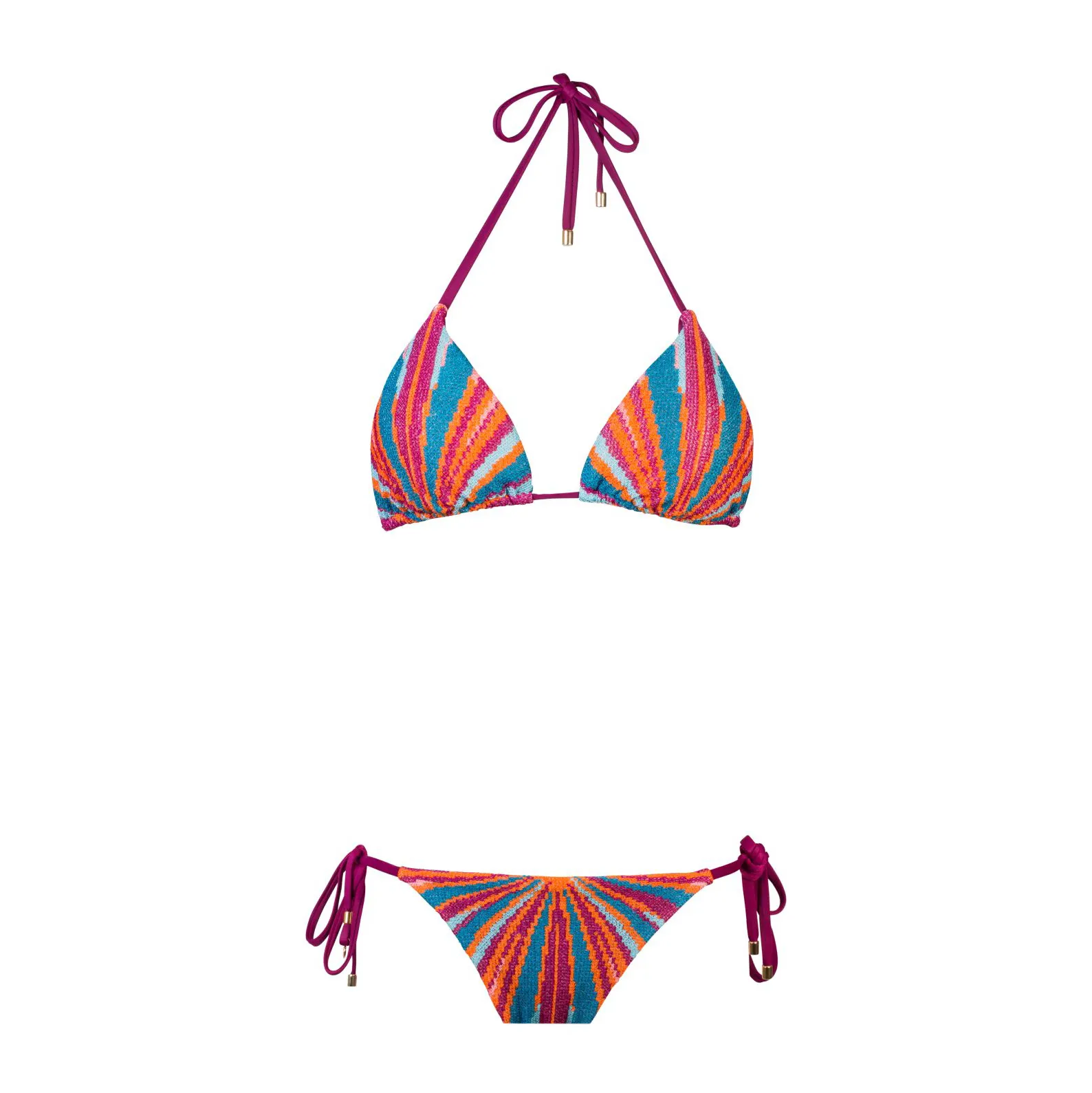 مثلث المطرزة مجموعة البكيني بيكيني مطبوع ملابس السباحة ثوب السباحة بحر