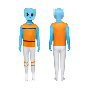 Costume de cosplay Dandy's World pour enfants, combinaison unisexe rouge avec masque et haut vert - Product Image 2