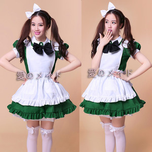 ร้านอาหารชุดแม่บ้านสุดน่ารักสีเขียวเครื่องแต่งกายคอสเพลย์ของผู้หญิง - Product Image 1