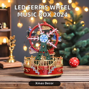 Boîte à musique carrousel cheval de Noël avec lumières LED pour la décoration de bureau à domicile, cadeau pour filles et femmes - Product Image 6