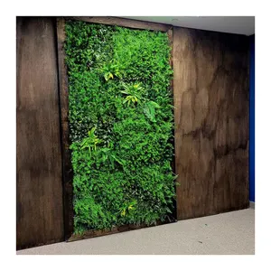Linwoo 정원 배경 가짜 식물 울타리 회양목 녹색 단풍 패널 인공 잔디 벽 식물 벽 홈 장식