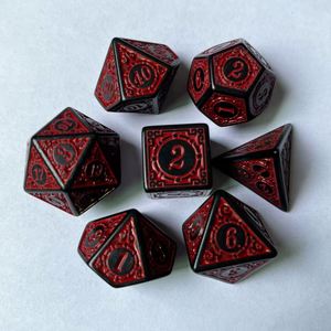 Offre Spéciale : Ensemble de 7 dés polyédriques en acrylique, écologiques et durables, style rétro, pour jeux de rôle de table et accessoires de jeu de société - Product Image 3