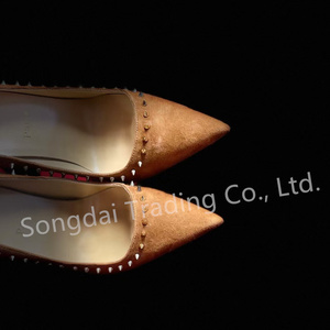 2026 Women's Luxury Designer Thin <b>Heels</b> Sandals Red Bottom High <b>Heels</b> Dress Shoes with Rivet <b>Studded</b> Pumps - Product Image 3