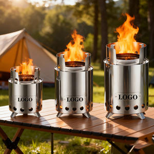 पोर्टेबल टेबलटॉप फायर पिट स्टैंड स्टेनलेस स्टील मिनी आउटडोर स्मोकलेस जलने वाली फिरेट ईंधन वाली लकड़ी पोर्टेबल तह - Product Image 1