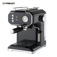 Machine à café italienne à grains de 15 bars, machine à expresso semi-automatique, cappuccino, avec mousseur à lait et vaporisateur