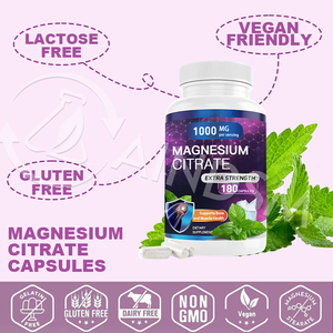 Capsules de citrate de magnésium sans sucre naturelles conçues sur mesure, relaxation musculaire, absorption élevée, capsules de citrate de magnésium - Product Image 3