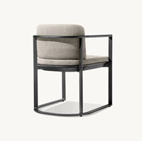 MALAGA Chaises de salle à manger sans accoudoirs en alliage d'aluminium résistant aux intempéries pour l'extérieur avec coussin rembourré