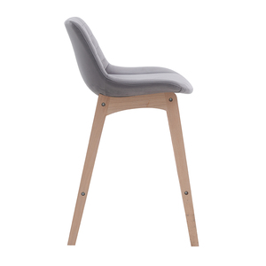 Modern Armless <strong>Grey</strong> Counter Height Kitchen Wood <strong>Bar</strong> <strong>Stool</strong> With Back for Restaurant - Product Image 3