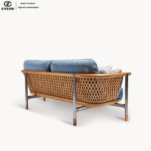Ensemble <span class=keywords><strong>de</strong></span> canapés <span class=keywords><strong>en</strong></span> rotin <span class=keywords><strong>de</strong></span> luxe pour l'extérieur, idéal pour les villas, protection solaire, mobilier <span class=keywords><strong>de</strong></span> <span class=keywords><strong>jardin</strong></span>, design moderne, canapé <span class=keywords><strong>en</strong></span> tissu - Product Image 3