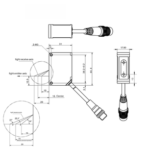 MLD22-15A MLD22-35A เซ็นเซอร์วัดระยะด้วยเลเซอร์ขนาดเล็ก 10-20 มม. 4-20mA แบบอะนาล็อก ความแม่นยำสูง IP67 สำหรับการตรวจจับตำแหน่งในพื้นที่ขนาดเล็ก - Product Image 4