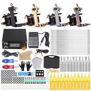 Kit de tatouage OEM ODM complet avec alimentation 4 pistolets de tatouage bobines Machine 50 aiguilles de cartouche de tatouage