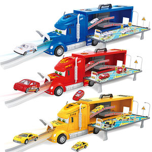 Set Mainan Truk & Kontainer yang Dapat Diubah Bentuknya, Tempat Parkir Teknik/Pemadam Kebakaran/Polisi dengan Lampu LED dan Musik untuk Anak Usia 3+ - Product Image 2