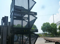 Conteneur en treillis métallique empilable robuste, bac de stockage métallique pour entrepôt avec poches pour chariot élévateur et anneaux de levage