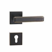 Ensemble de poignées de porte à levier en bronze pour façade de maison avec cylindre et poignée, et poignée de porte de chambre magnétique en laiton
