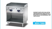 Four à frire commercial en acier inoxydable avec plaque de cuisson entièrement plate pour la cuisson rapide de viande, galettes et steaks, garantie 1 an, modèle