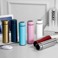 TY Bouteille d'eau intelligente 500ml en acier inoxydable isolée avec affichage de la température par LED Bouteille d'eau électronique intelligente 304