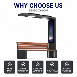 Intelligente Solar-Ladestation für Außenbereiche mit USB und kabelloser Ladefunktion, LED-Beleuchtung für Parks, Campus und öffentliche Räume, OEM ODM <span class=keywords><strong>ZEMSO</strong></span> - Product Image 5