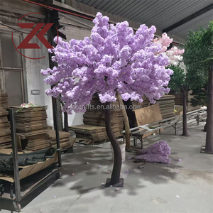 Arbre à fleurs de <span class=keywords><strong>cerisier</strong></span> artificiel en soie violette Sakura, grand modèle, <span class=keywords><strong>prix</strong></span> d'usine ZKAI, décoration de mariage - Product Image 3