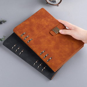 สมุดบันทึกปกหนังแข็ง A5 B5 A6 แบบใส่กระดาษได้  สำหรับธุรกิจ/สำนักงาน  100 หน้า กระดาษ 80 แกรม  รับทำโลโก้ตามสั่ง - Product Image 4