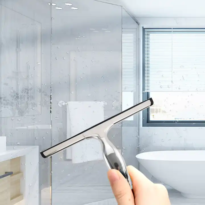 multi-functional stainless steel shower glass cleaner