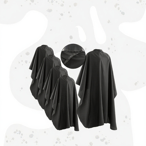 Capa Profesional Negra Impermeable para Cortar el Cabello, Ajustable, para Salón de Belleza y Barbería, 100% Poliéster para Adultos - Product Image 3