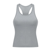 Top Deportivo de Yoga para Mujer, Personalizado OEM, Acolchado, con Espalda Cruzada, Acanalado, de Alta Elasticidad, Transpirable, para Correr, Gimnasio, Fitness, Venta al Por Mayor