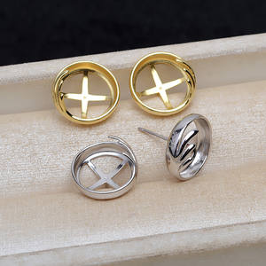 Set de Soportes para Pendientes y Anillos de Plata S925, 13.5mm, Base Plana para Perlas, Componentes para Joyería - Product Image 1