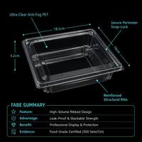 Boîte à pâtisserie carrée en PET transparente anti-buée, conteneur jetable en plastique pour emporter