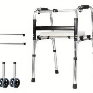 Déambulateur pliant en aluminium à <span class=keywords><strong>4</strong></span> <span class=keywords><strong>roues</strong></span> pour enfants handicapés par la paralysie cérébrale, certifié CE, durable, antidérapant, avec frein à étrier - Product Image 2