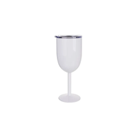 Vesub vente en gros 12oz Sublimation blanc en acier inoxydable haut pied tasse à vin 360ml gobelets avec couvercle