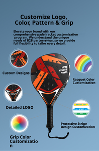 Raquettes <span class=keywords><strong>de</strong></span> <span class=keywords><strong>padel</strong></span> en fibre <span class=keywords><strong>de</strong></span> verre et carbone, forme diamant, 25,5x26,5 cm, unisexe, nouvelle arrivée, très demandées - Product Image 3