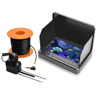 Détecteur de poissons rechargeable avec écran couleur de 4,3 pouces et caméra sous-marine, câble de 15 à 50 mètres, équipement de pêche sur glace