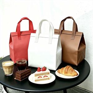 Bolsa Aislante Biodegradable No Tejida con Sellado Térmico e Impresión en Huecograbado para Logotipo Personalizado, Empaque de Alimentos para Pasteles y Pan - Product Image 1