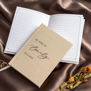Libros de Votos Matrimoniales Personalizados con Grabado, Hechos a Mano, Juego de Libros de Votos para Él y Ella, Recuerdo de Votos de Boda Personalizados, Regalo para Novios - Product Image 6