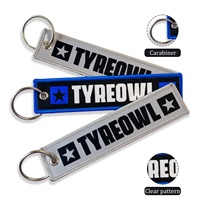 Llavero de tela personalizado con logotipo bordado, diseño de fabricación de calidad a buen precio, llavero tejido tipo Jet Tag