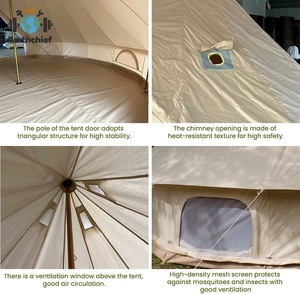 Luxury Canvas Resort <strong>Glamping</strong> 4 Season African Tipi Safari Tent Stretch Lodge <strong>Lux</strong> <strong>Glamping</strong> Tent With Stove for Sale - Product Image 4