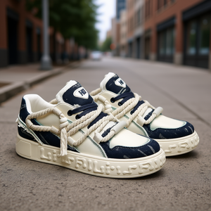 Chaussures décontractées de style basket-ball pour homme Hilfiger, semelle en caoutchouc, tige en tissu PU, bout rond, lacets, tendance mode, toutes saisons - Product Image 2