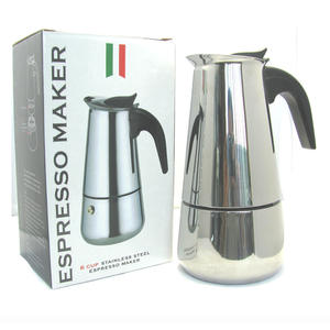 Nouvelle <span class=keywords><strong>cafetière</strong></span> moka en aluminium de style italien classique de haute qualité, 200 ml, avec poignée en bois et couvercle en verre, vente en gros - Product Image 2