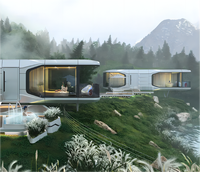 Lit préfabriqué pour dormir en extérieur Cabine Pod Maison mobile préfabriquée Petite maison Conteneur moderne de luxe à ossature en acier Maison d'hôtel à capsule spatiale