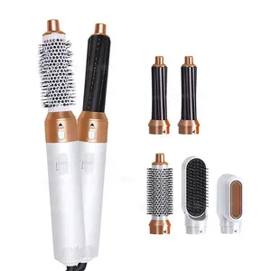 5 In 1 Hot Air Brush White-gold 1 Step Hair Styling Tool Magic Hair Curling And Hair Straightening Tools Hot Air Styler WT-618