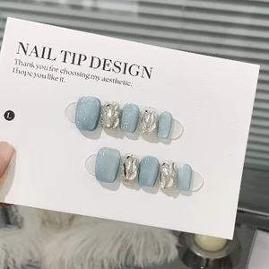 Vente en gros de <span class=keywords><strong>faux</strong></span> ongles style français grande remise nouvelle mode presse sur les ongles pour les doigts logo personnalisé marque privée - Product Image 1