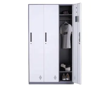 3 doors steel clothes storage garderobe with fancy design