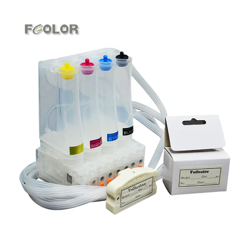 Fcolor-sistema de suministro de tinta continua, 4 colores, Ciss vacío con Chip para Epson TM C3520 C3500