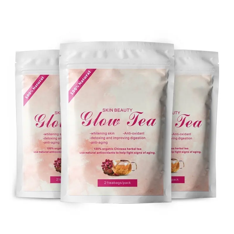 PureBio Hot Selling Anti aging Skin whitening tea natural herbal beauty detox glow tea