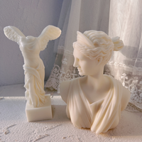 Moules en silicone pour buste de déesse grecque, sculpture d'Artemis Diana, moule à cire du dieu romain Apollon, moule à bougie ange ailé de la victoire