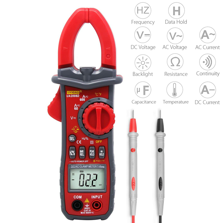 Digital Clamp Meter 600A DC AC Current Tester amperimetro tongs pinza amperometrica for multitest Resistance Voltage Capacitance