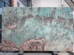 Gorgeous Stone Backlit Wall Panel Amazonite Green Marble Slab From Brazil